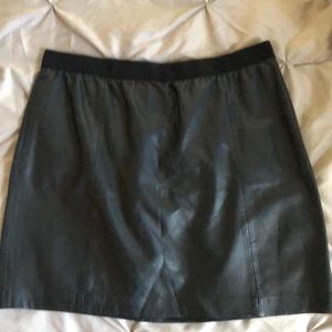 Loft black leather skirt.